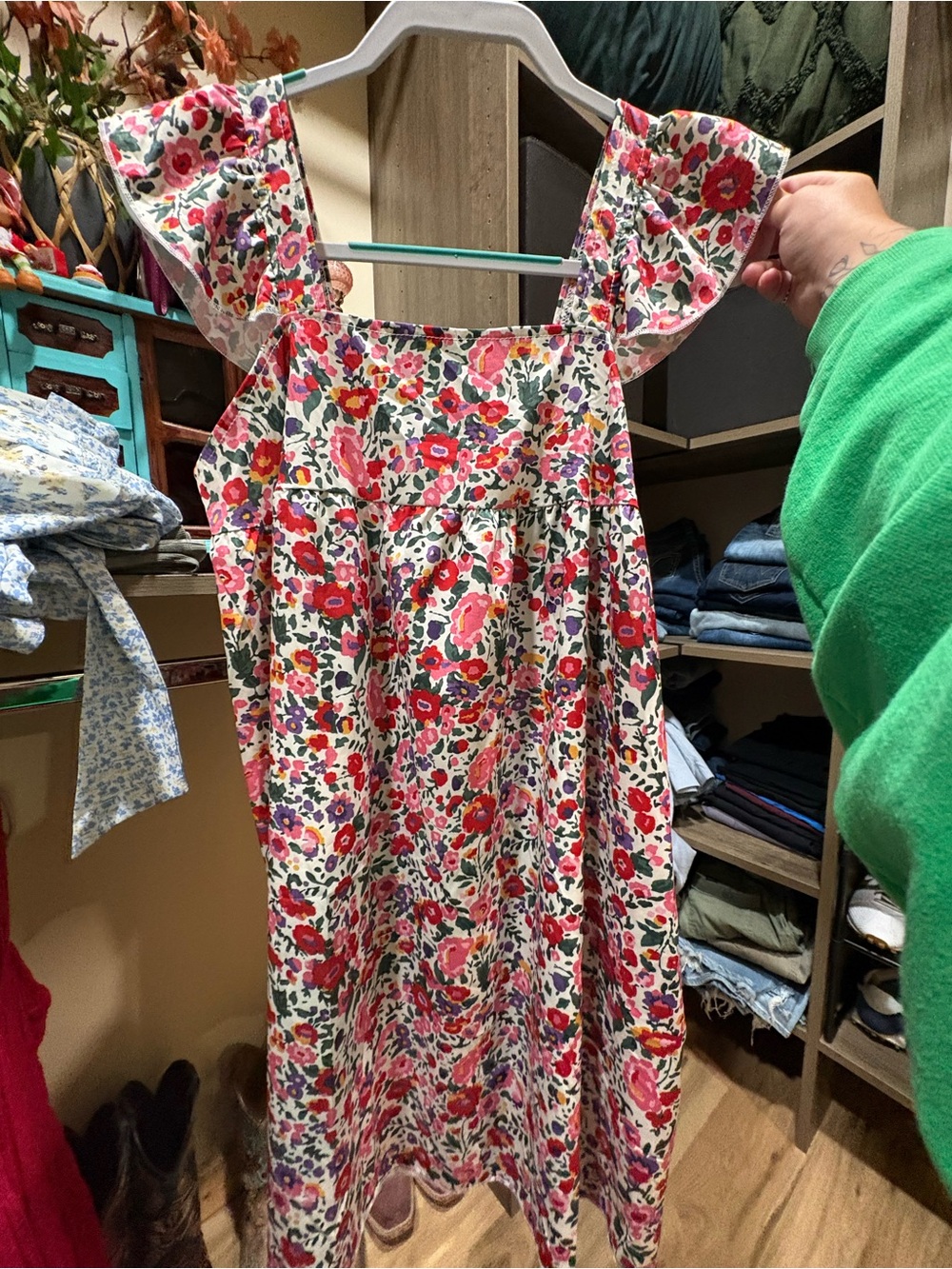 Floral Cotton Sundress with Ruffled Straps